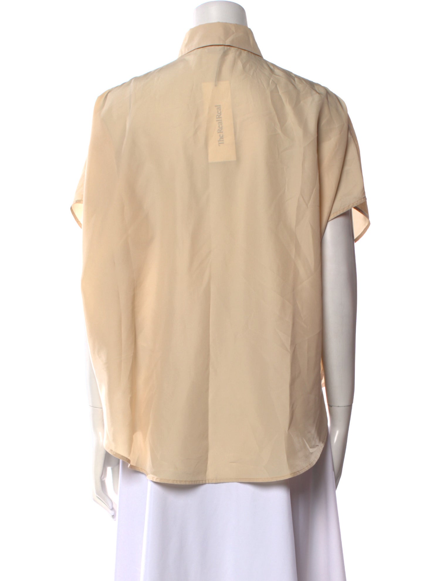 Stella McCartney Silk Short Sleeve Button-Up Top