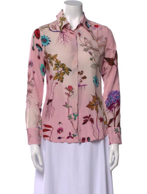 Stella McCartney Silk Floral Print Button-Up Top
