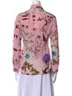 Stella McCartney Silk Floral Print Button-Up Top