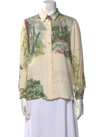 Stella McCartney Printed Long Sleeve Button-Up Top