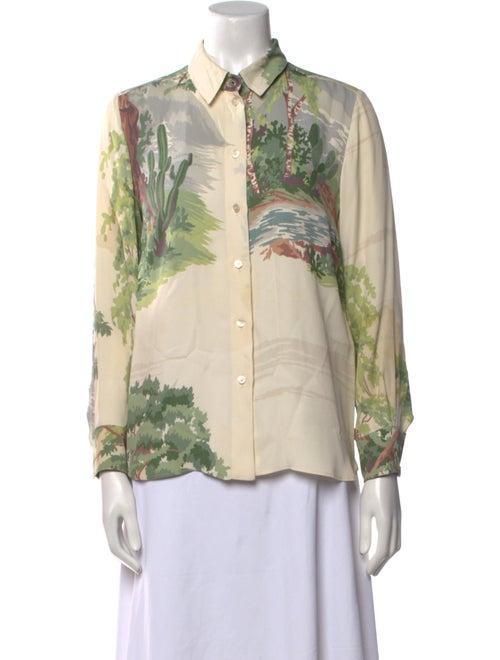 Stella McCartney Printed Long Sleeve Button-Up Top