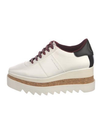 Stella McCartney Vegan Leather Colorblock Pattern Wedge Sneakers
