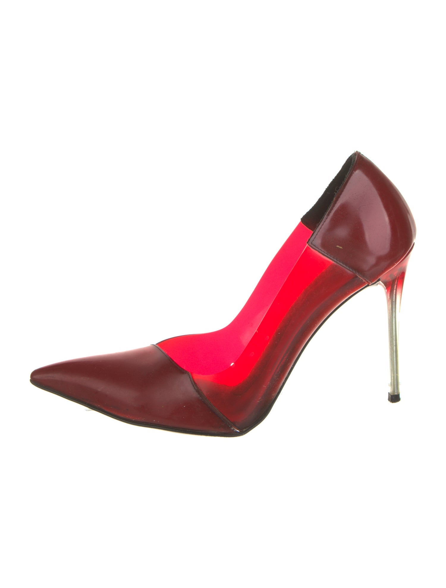 Stella McCartney PVC Colorblock Pattern D'Orsay Pumps