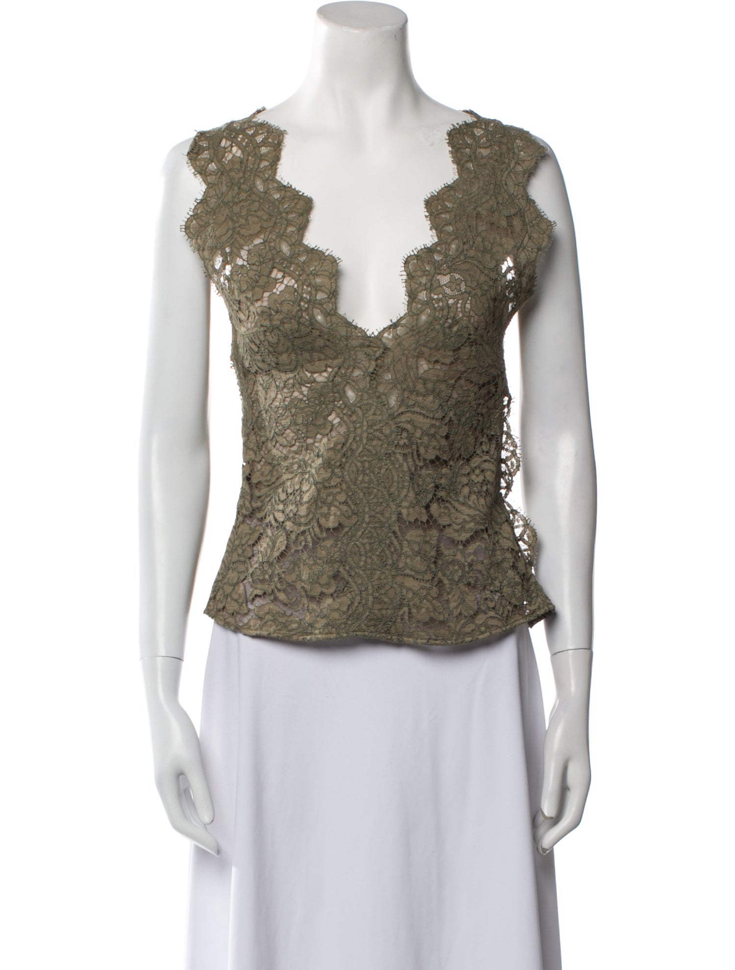 Stella McCartney Lace Pattern V-Neck Top