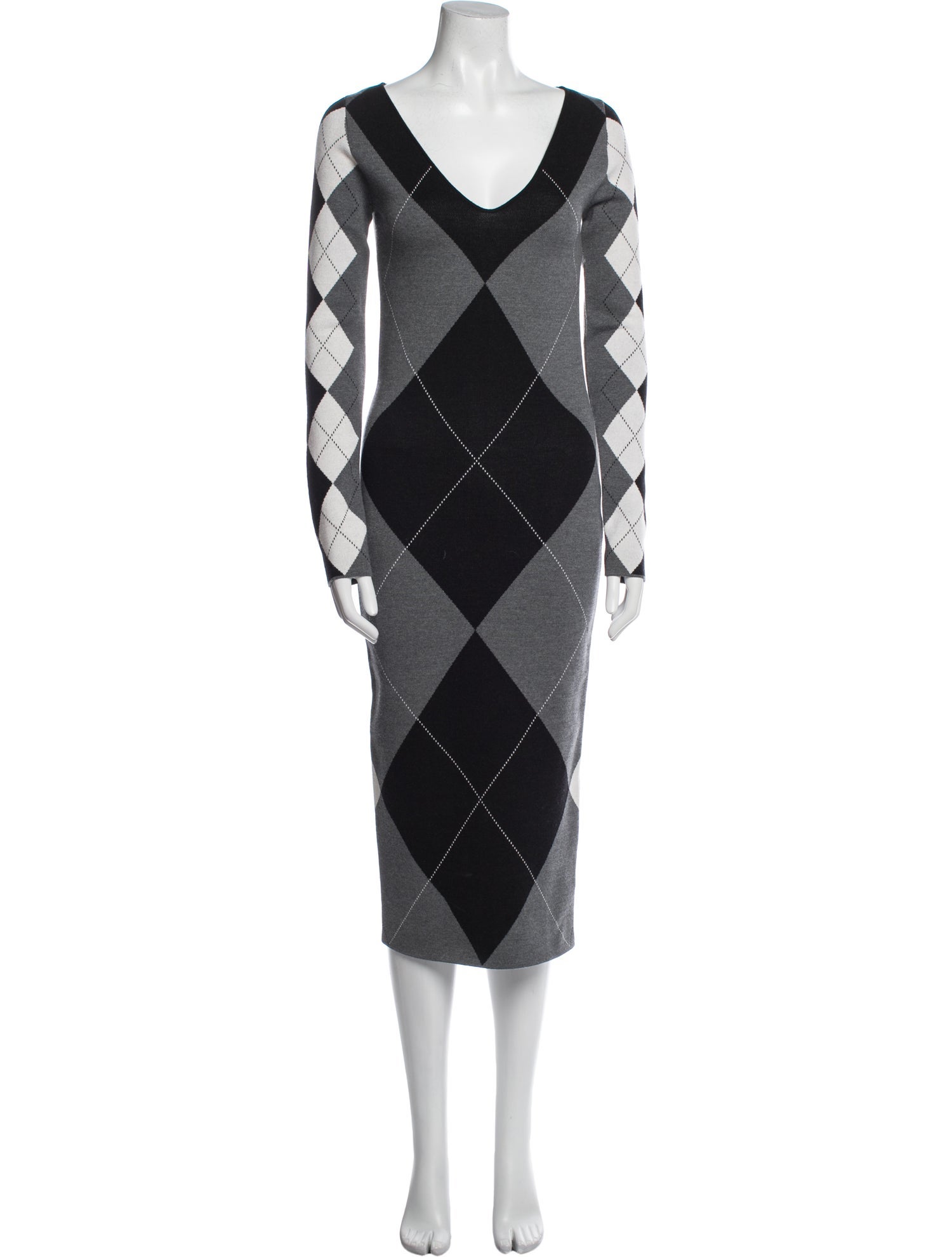 Stella McCartney Plaid Print Midi Length Dress