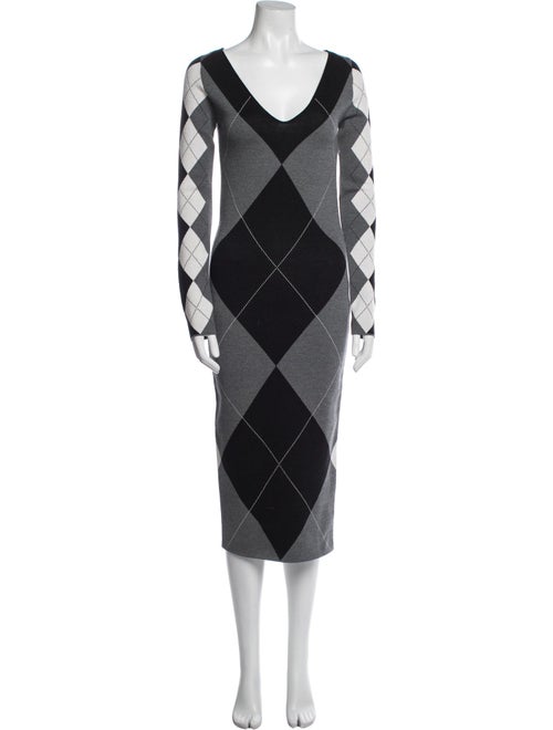 Stella McCartney Plaid Print Midi Length Dress