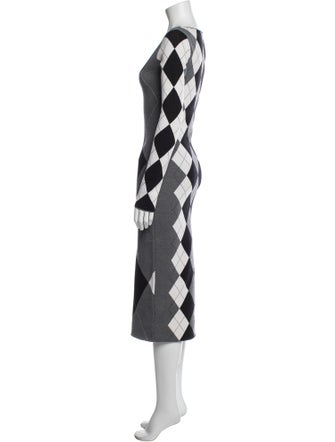 Stella McCartney Plaid Print Midi Length Dress
