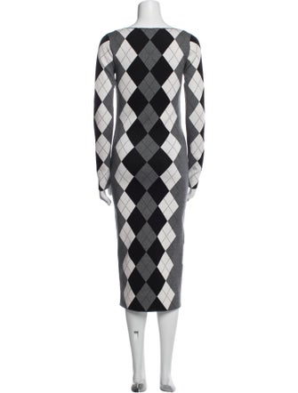 Stella McCartney Plaid Print Midi Length Dress