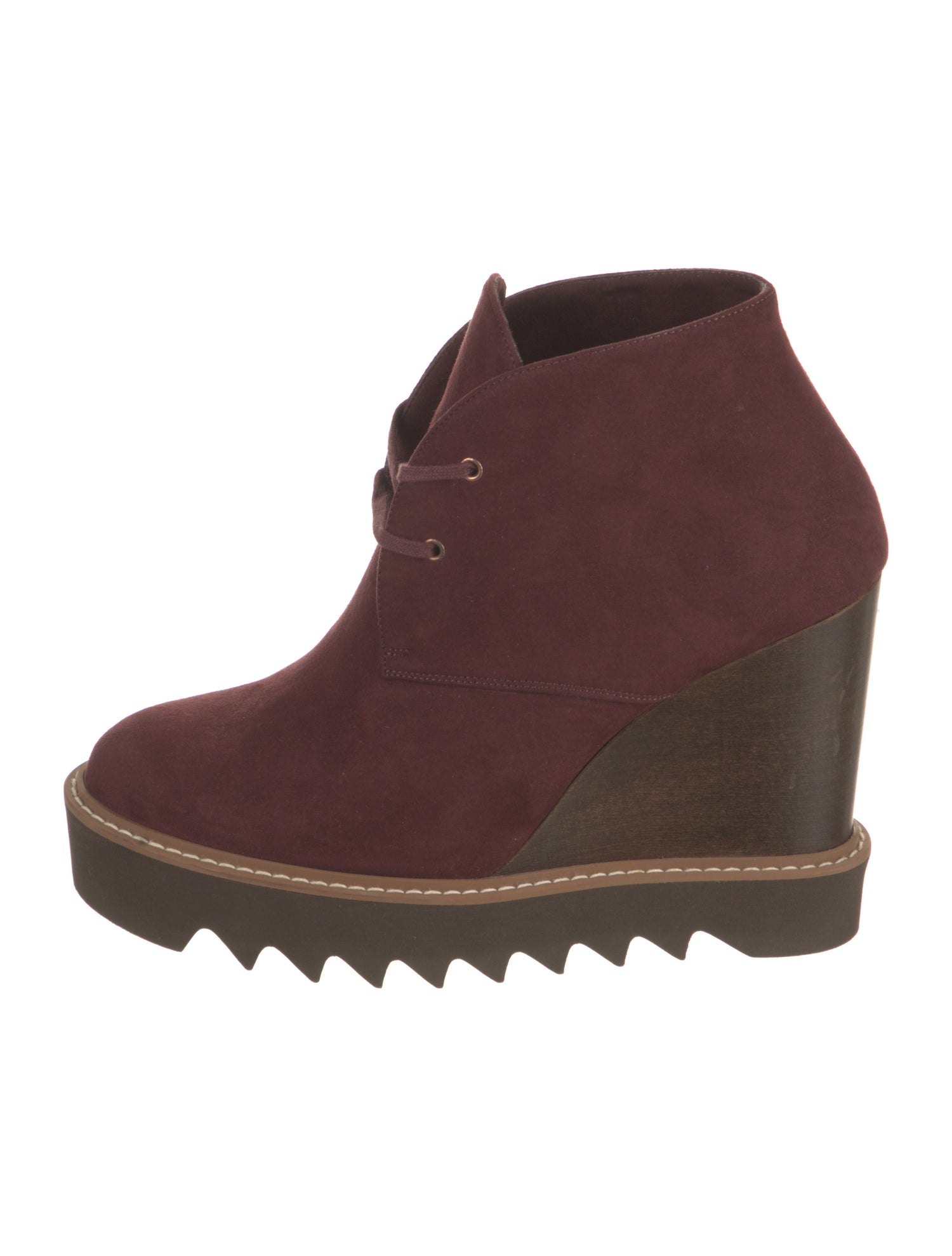 Stella McCartney Vegetarian Suede Lace-Up Boots