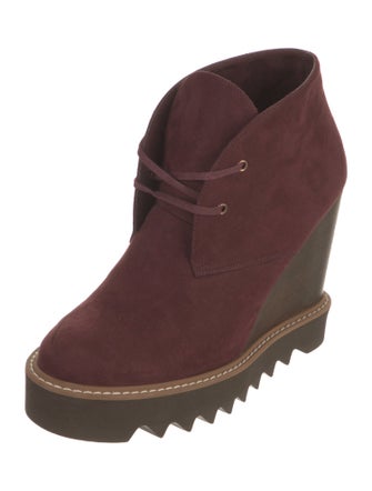 Stella McCartney Vegetarian Suede Lace-Up Boots