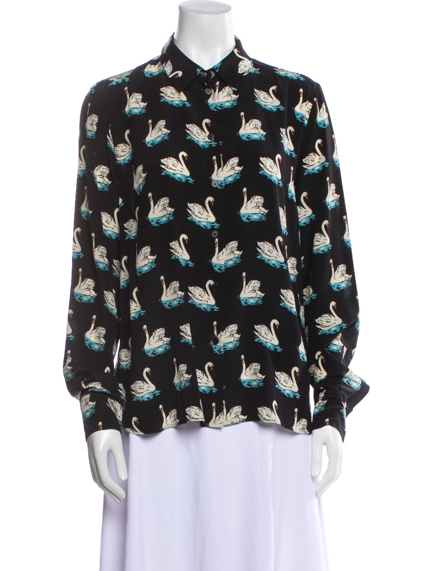 Stella McCartney Silk Printed Button-Up Top