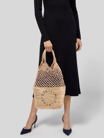 Stella McCartney Raffia Top Handle Bag