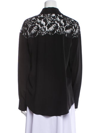 Stella McCartney Silk Long Sleeve Button-Up Top