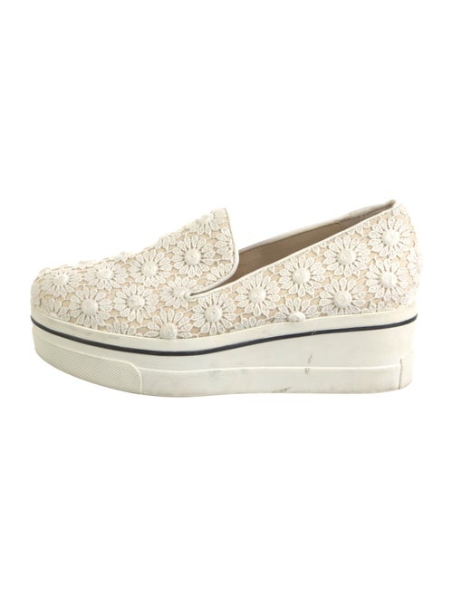 Stella McCartney Canvas Embroidered Accent Wedge Sneakers
