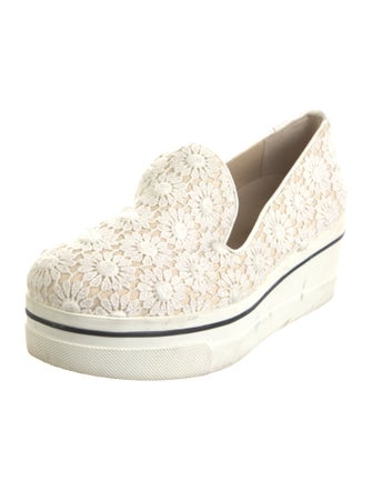 Stella McCartney Canvas Embroidered Accent Wedge Sneakers