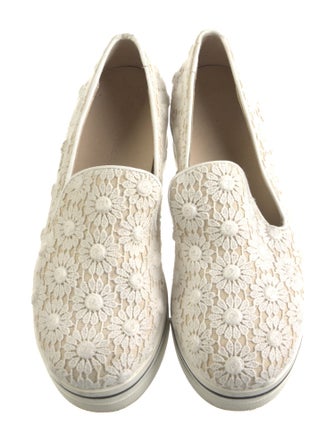 Stella McCartney Canvas Embroidered Accent Wedge Sneakers