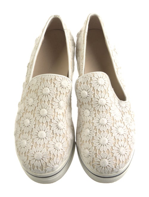 Stella McCartney Canvas Embroidered Accent Wedge Sneakers