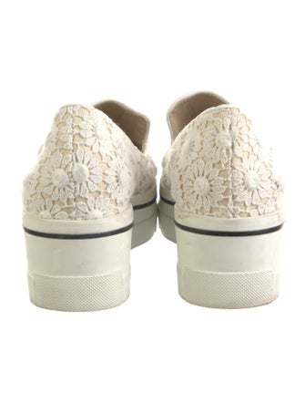 Stella McCartney Canvas Embroidered Accent Wedge Sneakers