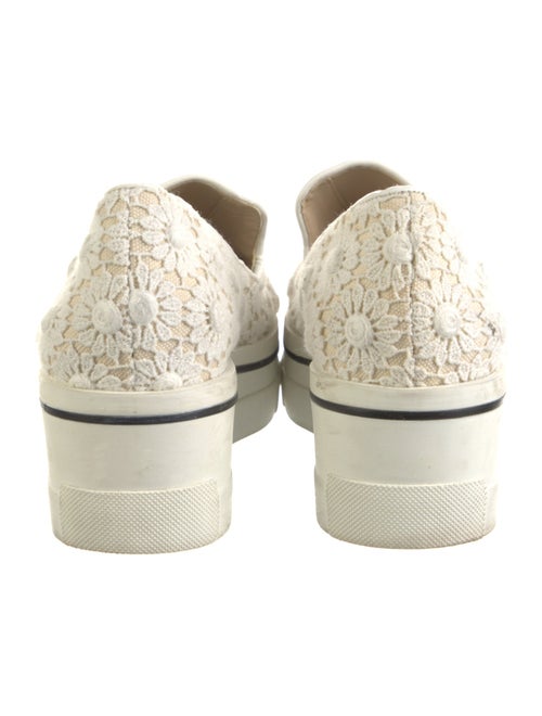 Stella McCartney Canvas Embroidered Accent Wedge Sneakers