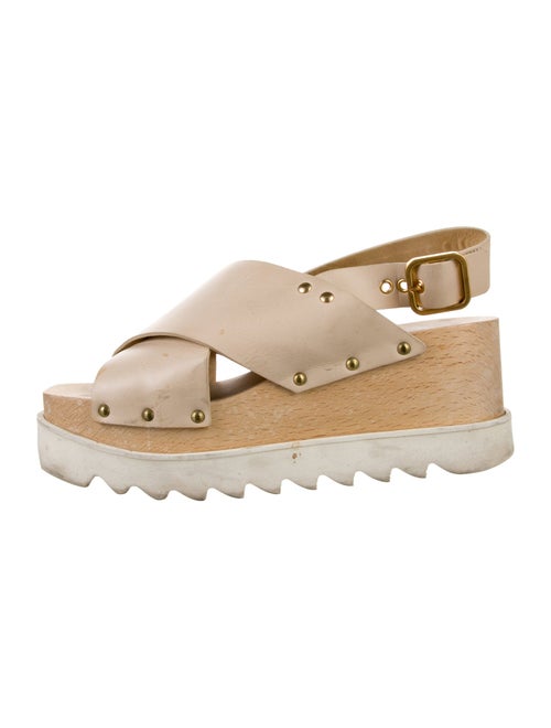 Stella McCartney Leather Studded Accents Slingback Sandals