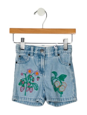 Stella McCartney Girls Denim High Waisted Shorts