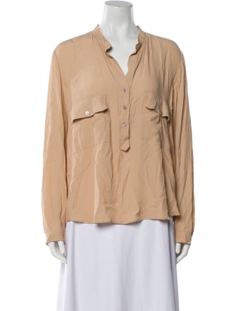 Stella McCartney V-Neck Long Sleeve Button-Up Top