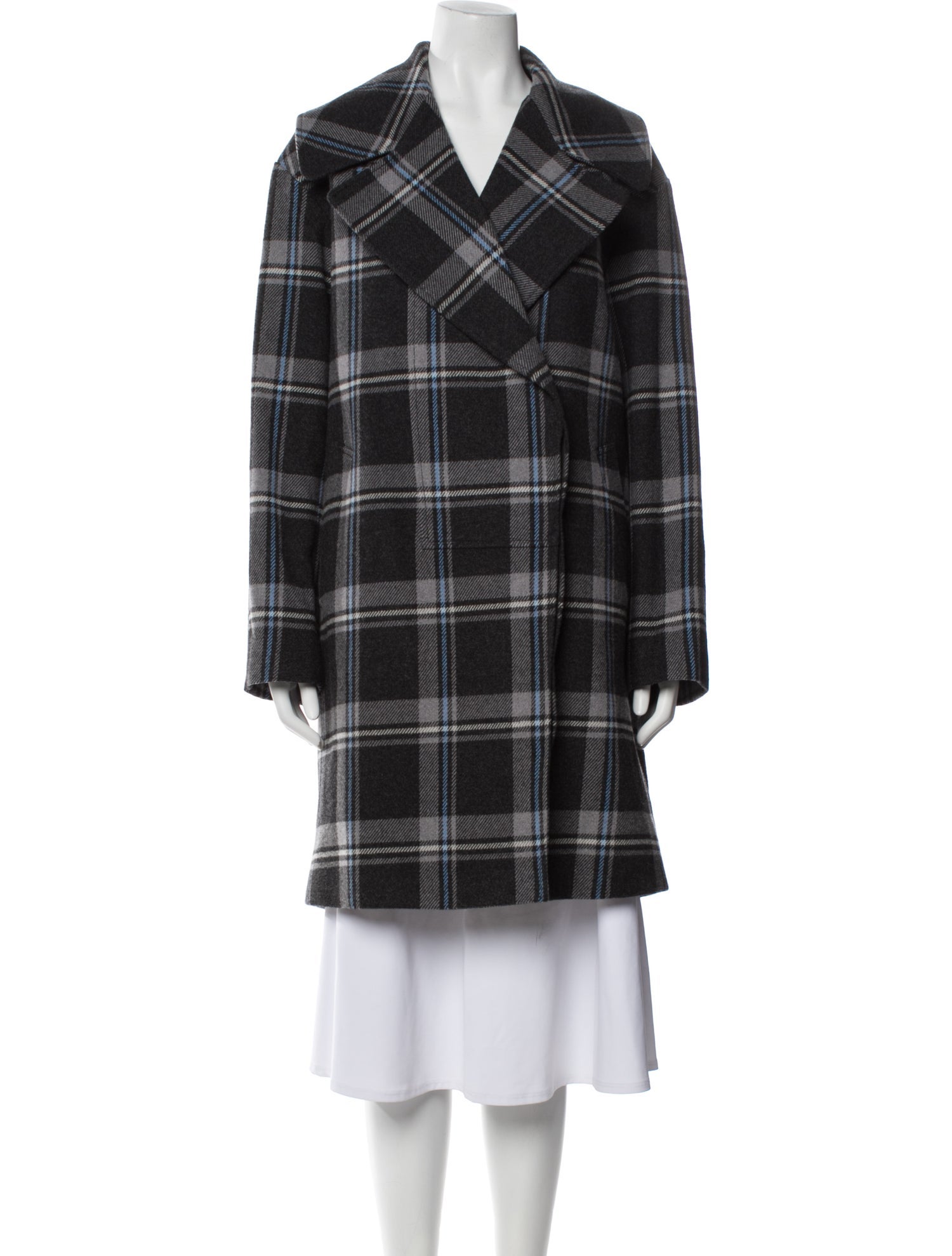 Stella McCartney Wool Plaid Print Coat