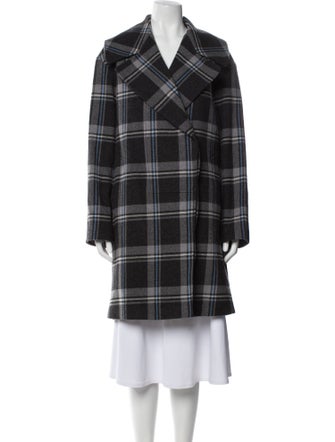 Stella McCartney Wool Plaid Print Coat