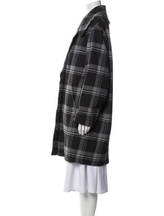 Stella McCartney Wool Plaid Print Coat