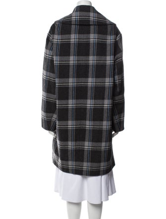 Stella McCartney Wool Plaid Print Coat