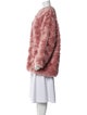 Stella McCartney Mohair Colorblock Pattern Faux Fur Jacket