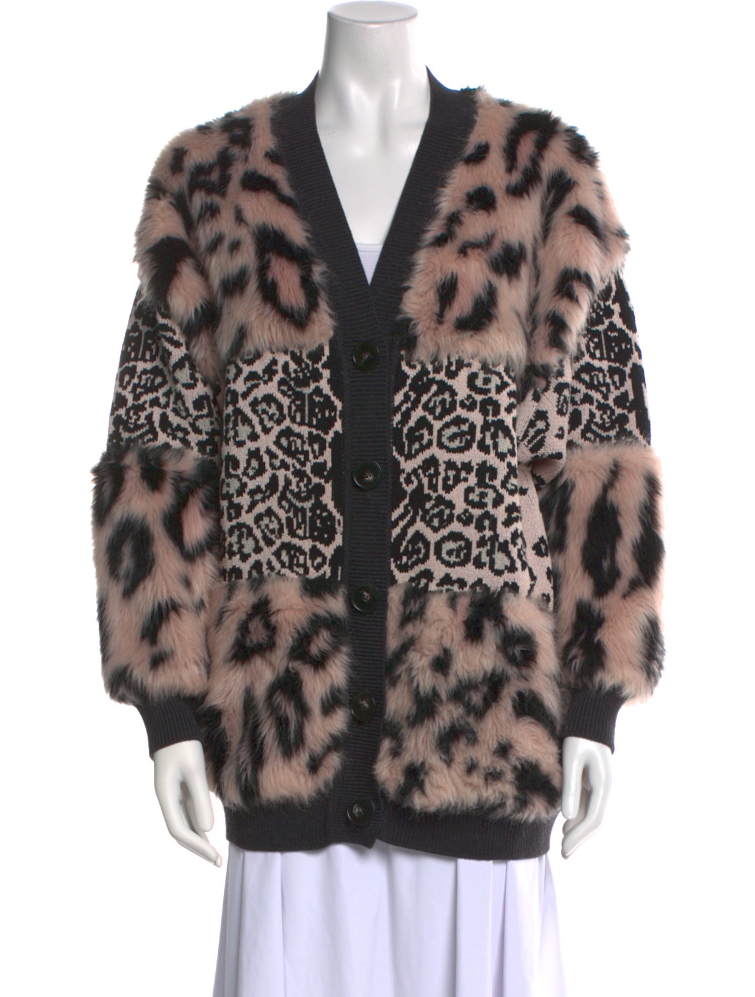 Stella McCartney Animal Print V-Neck Sweater