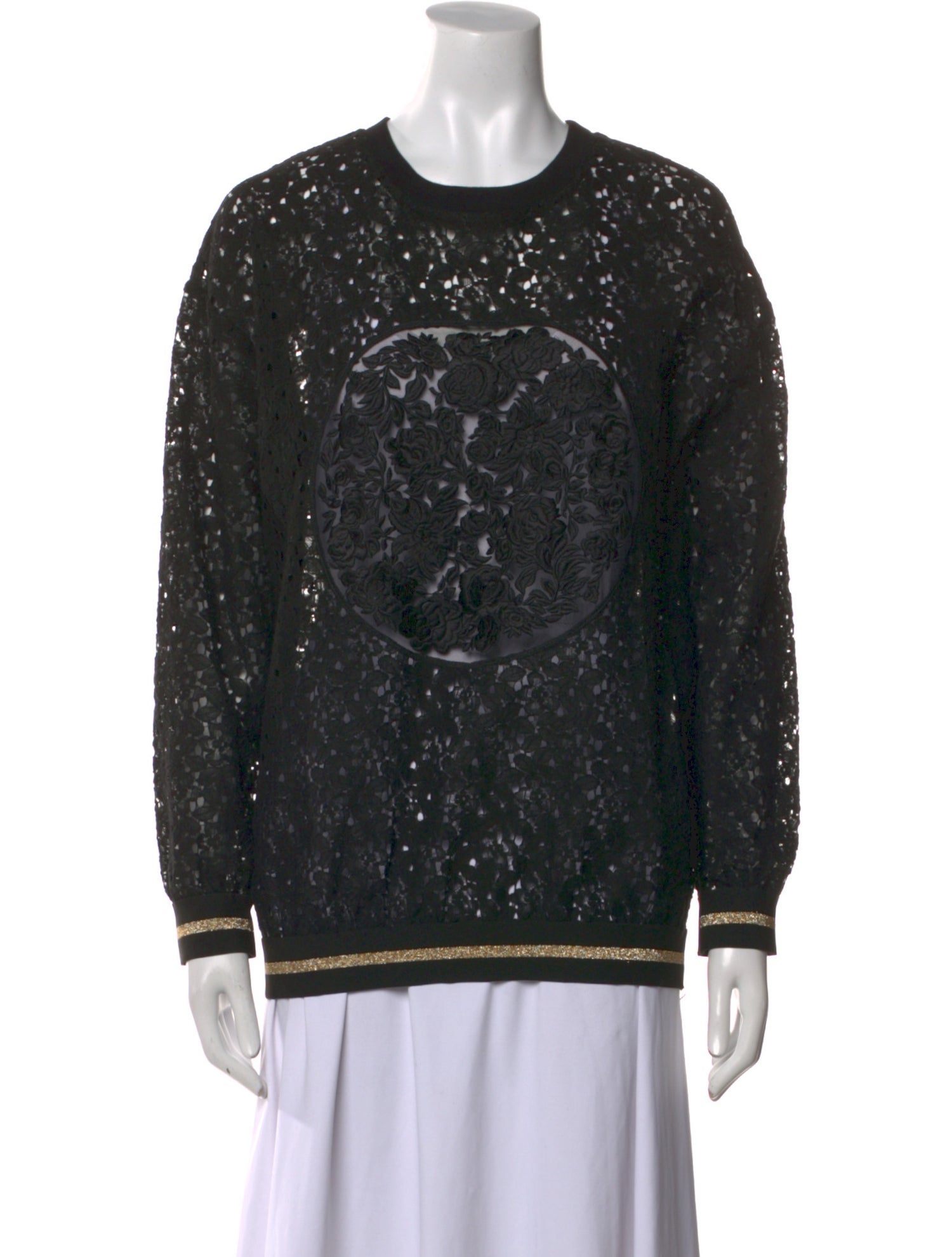 Stella McCartney Lace Pattern Crew Neck Sweatshirt