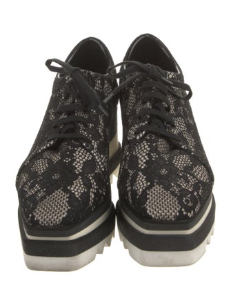 Stella McCartney Lace Lace Pattern Wedge Sneakers