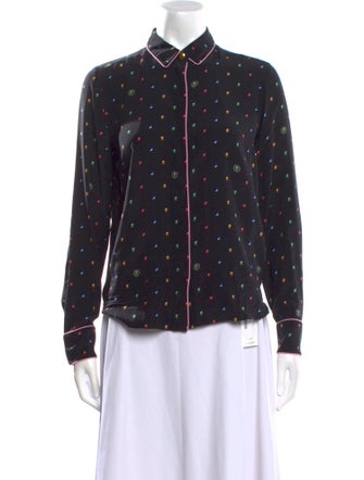 Stella McCartney Silk Printed Button-Up Top