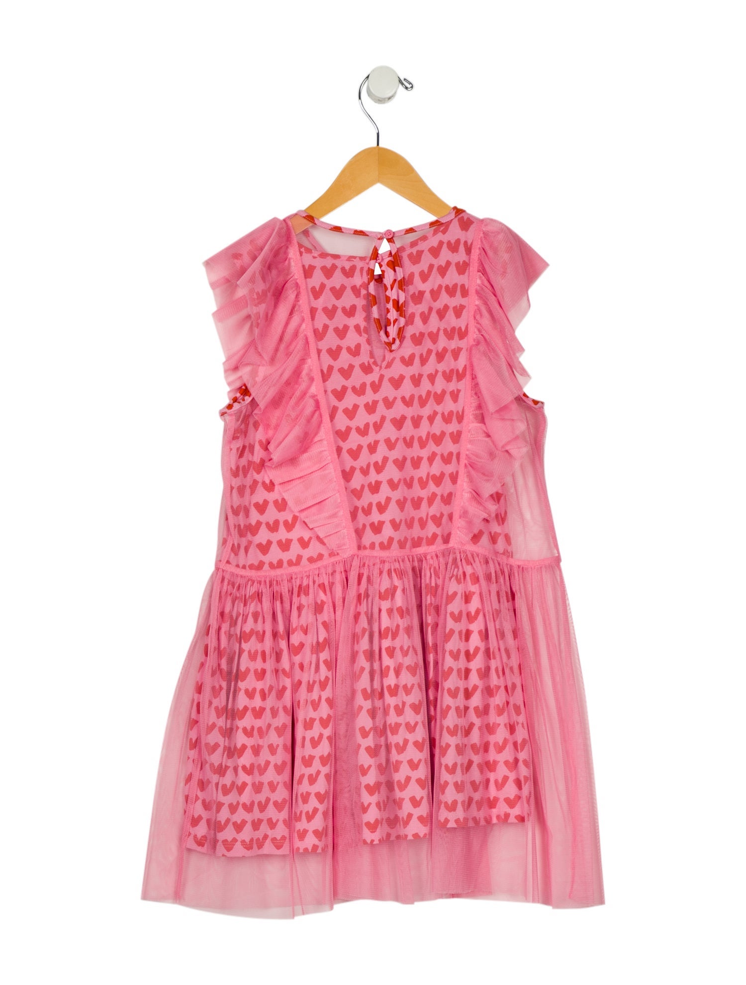 Stella McCartney Girls Mesh Ruffle Sleeveless Dress