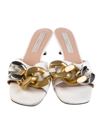 Stella McCartney Vegan Leather Chain-Link Accents Slides