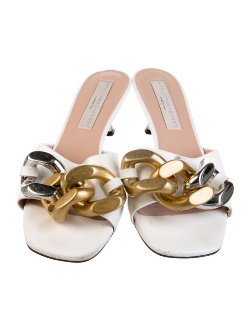 Stella McCartney Vegan Leather Chain-Link Accents Slides