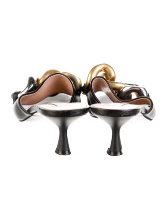 Stella McCartney Vegan Leather Chain-Link Accents Slides