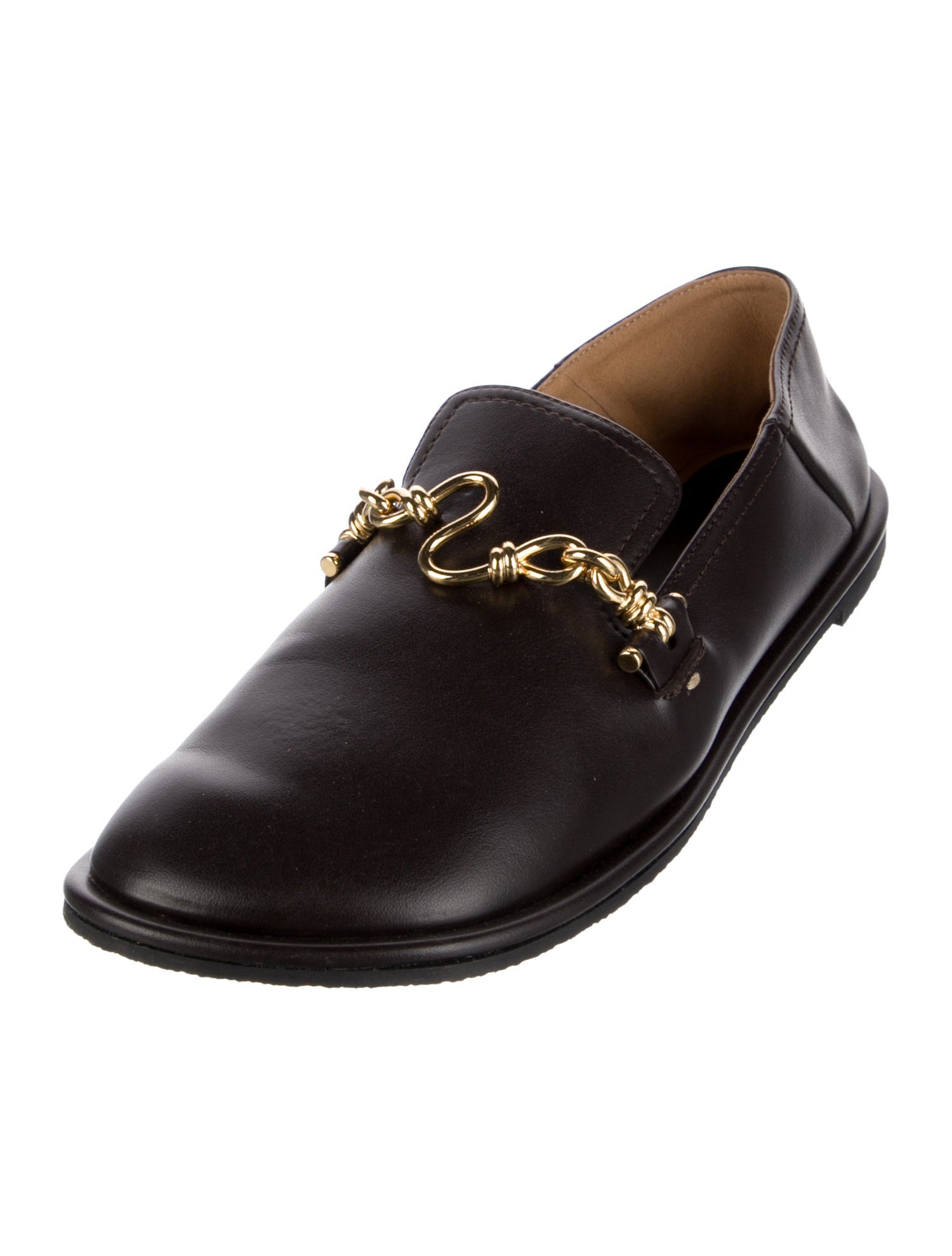 Stella McCartney Vegan Leather Chain-Link Accents Loafers