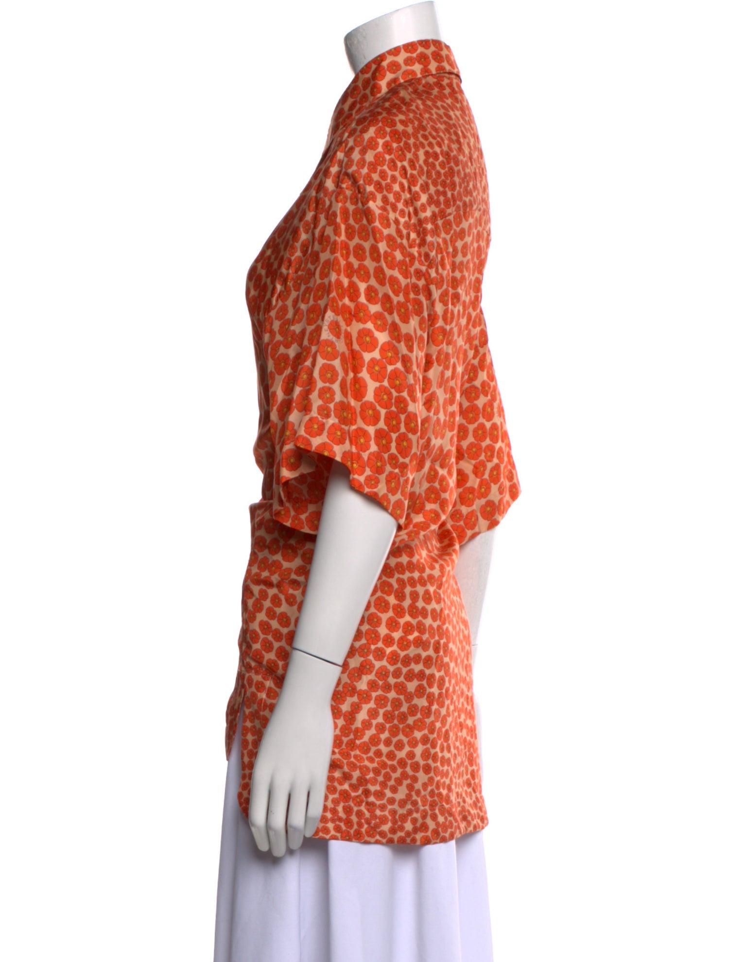 Stella McCartney Silk Floral Print Button-Up Top