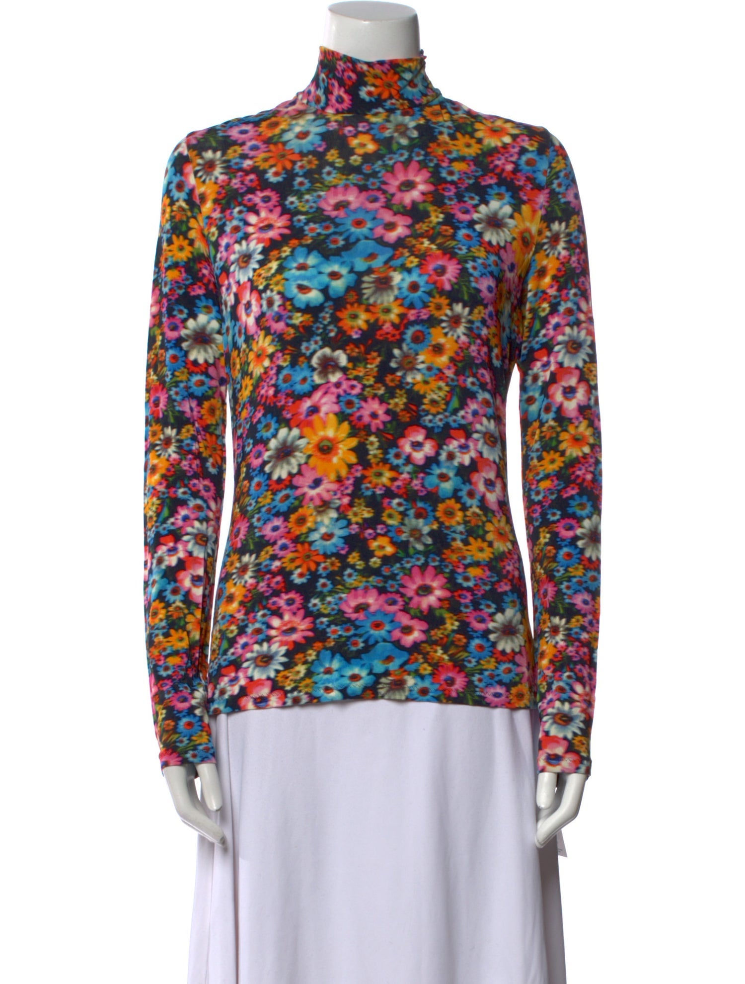 Stella McCartney Floral Print Turtleneck Blouse