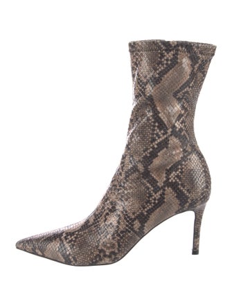 Stella McCartney Embossed Leather Animal Print Sock Boots