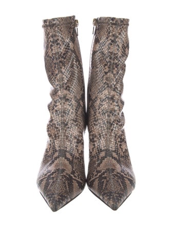 Stella McCartney Embossed Leather Animal Print Sock Boots
