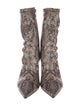 Stella McCartney Embossed Leather Animal Print Sock Boots