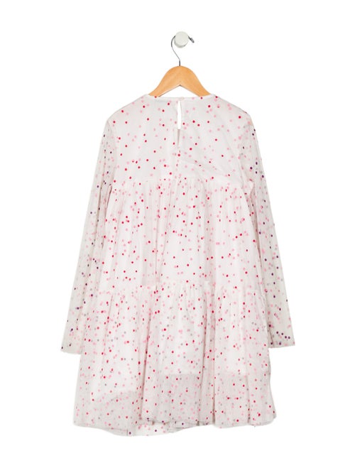 Stella McCartney Girls Mesh Polka Dot Long Sleeve Dress