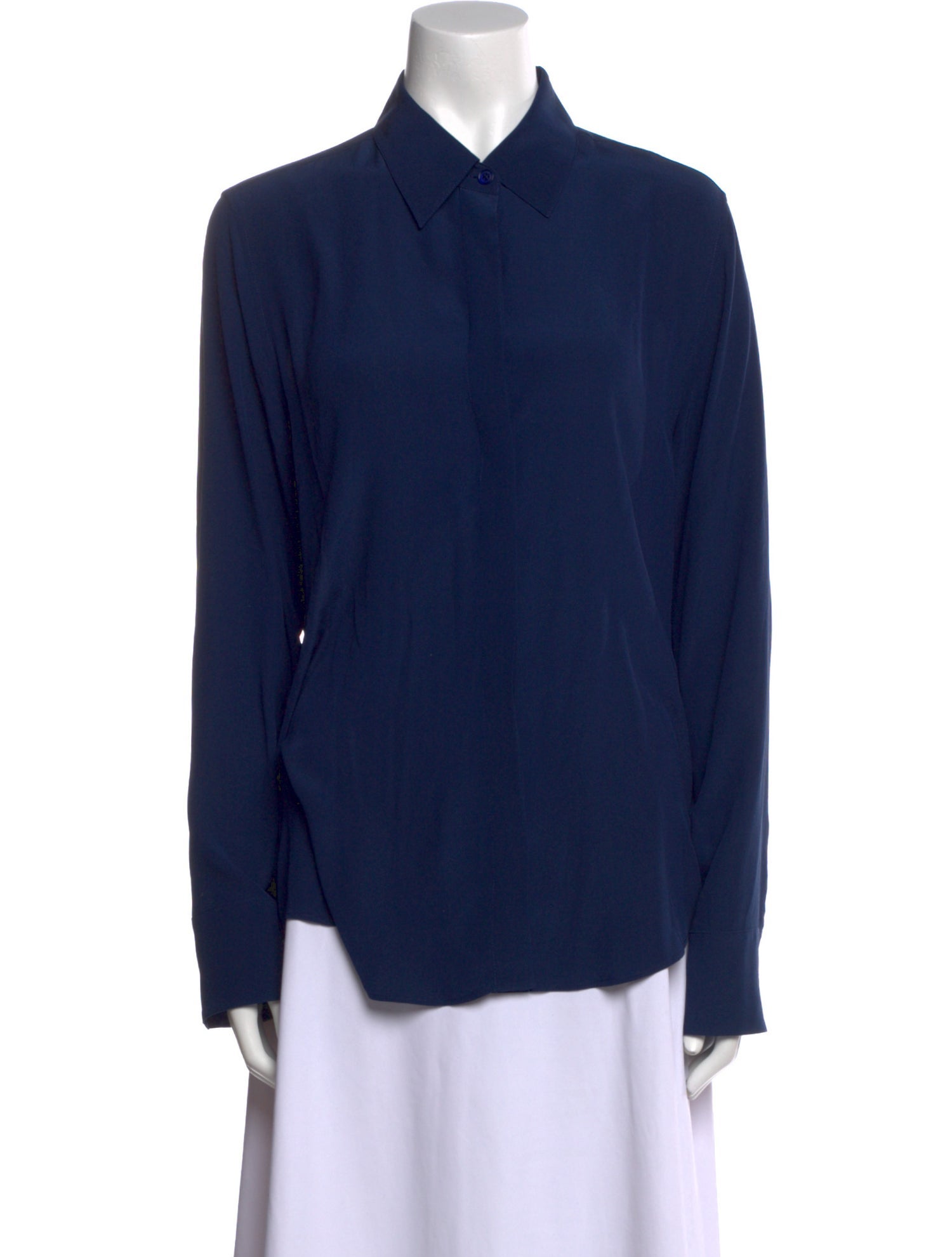 Stella McCartney Silk Long Sleeve Button-Up Top