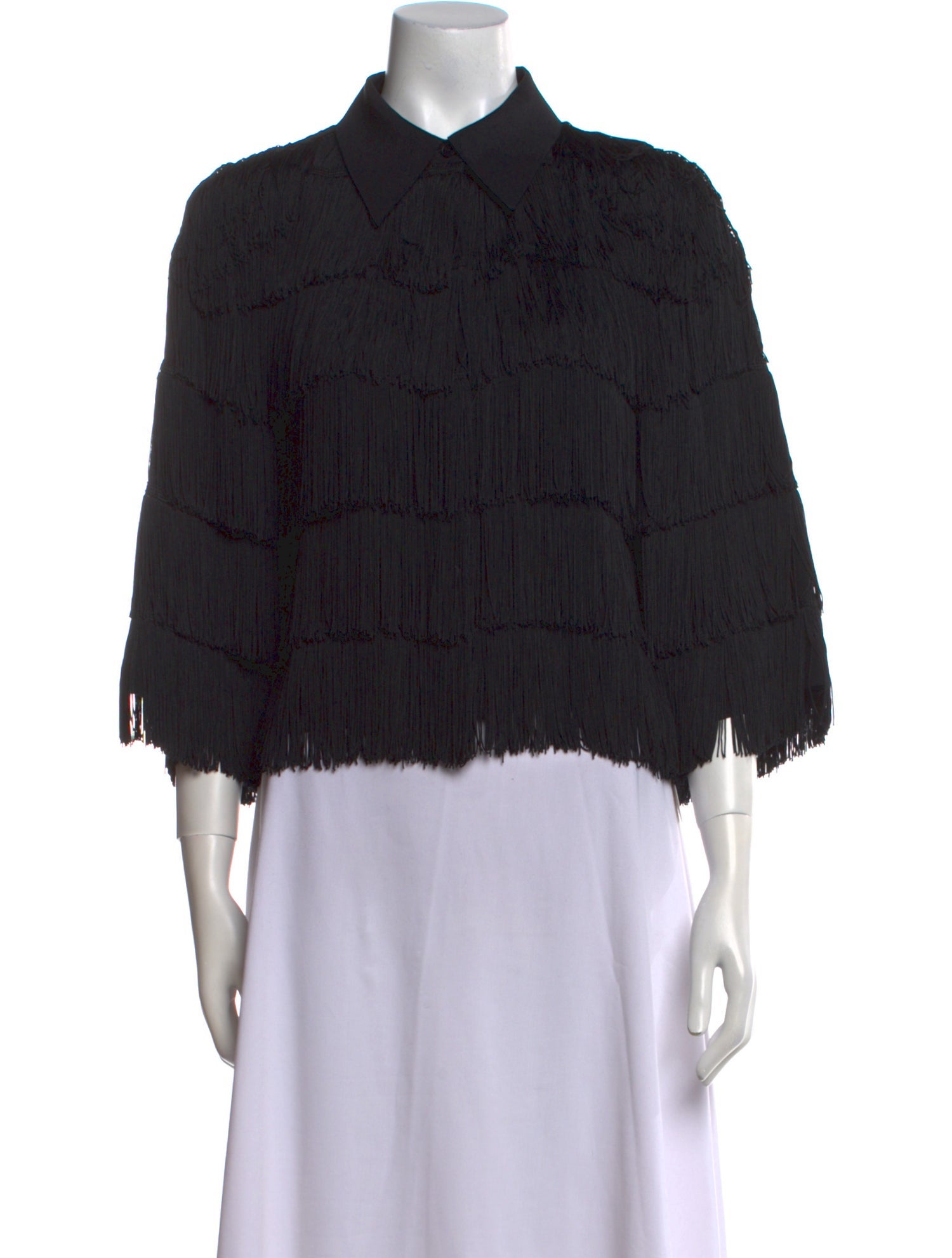 Stella McCartney Silk Three-Quarter Sleeve Crop Top