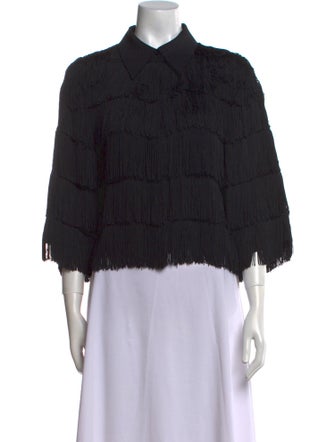 Stella McCartney Silk Three-Quarter Sleeve Crop Top