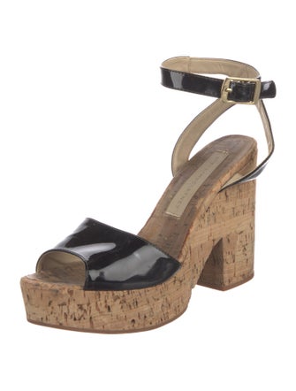 Stella McCartney Patent Leather Animal Print Sandals